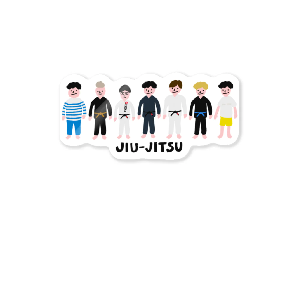 柔術イラストレーションのJIU-JITSU ステッカー