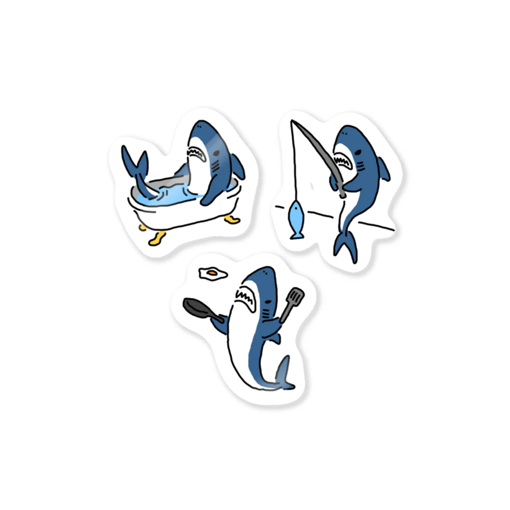 サメ わりとおもいの普段のサメ　詰め合わせ Sticker