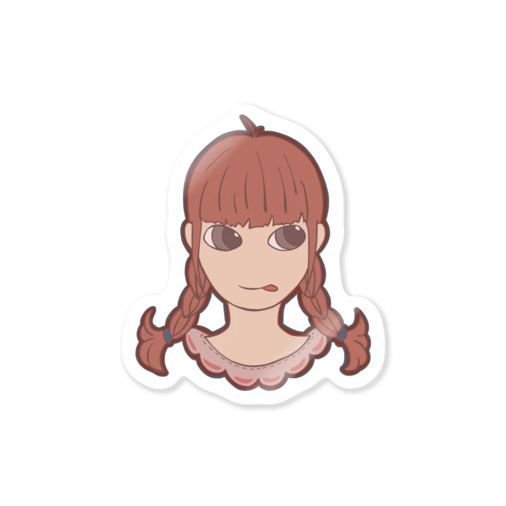 prunelleの三つ編みガール Sticker