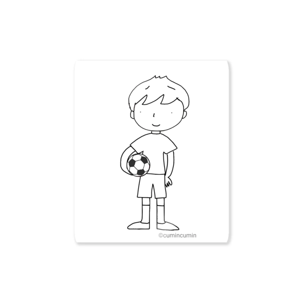 cumincuminのサッカーボールと少年(x) Sticker