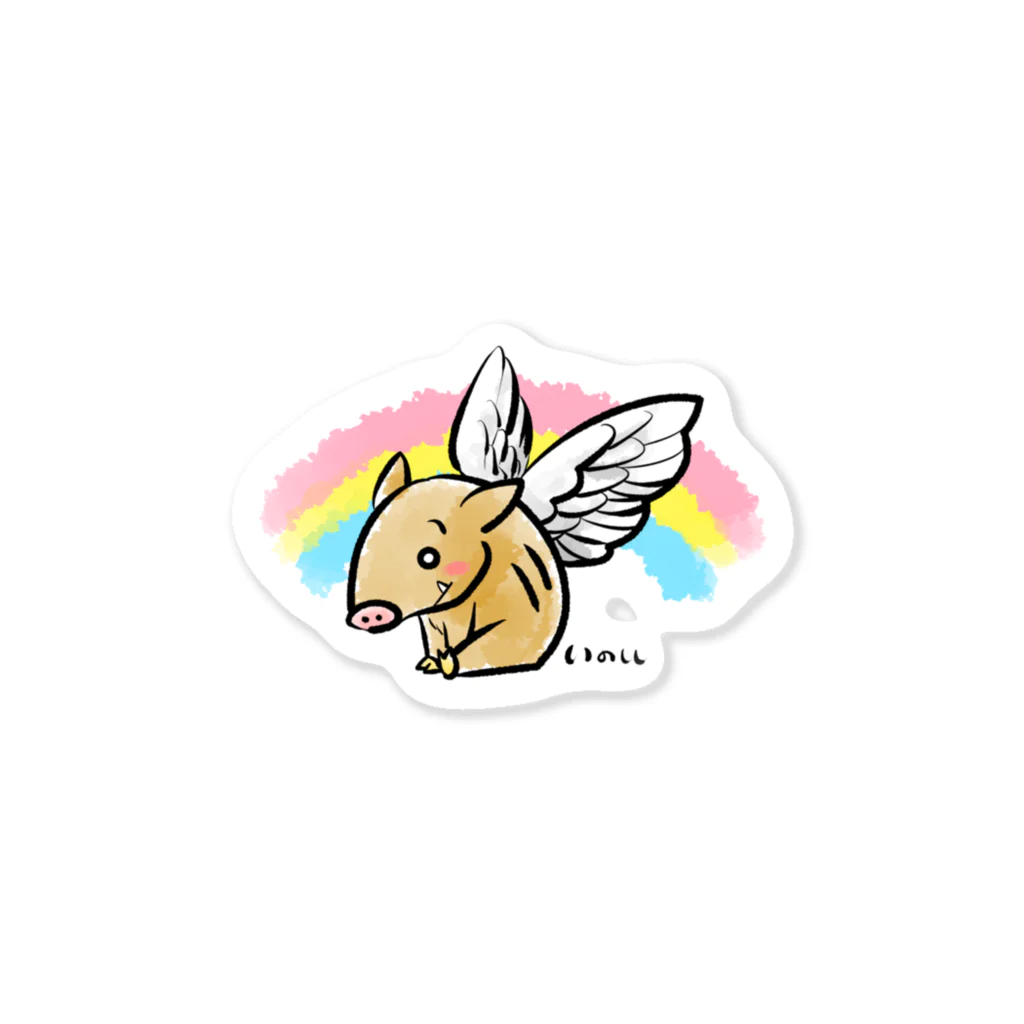 イノシシライフ INOsisiLIFEのいのエンジェル Sticker