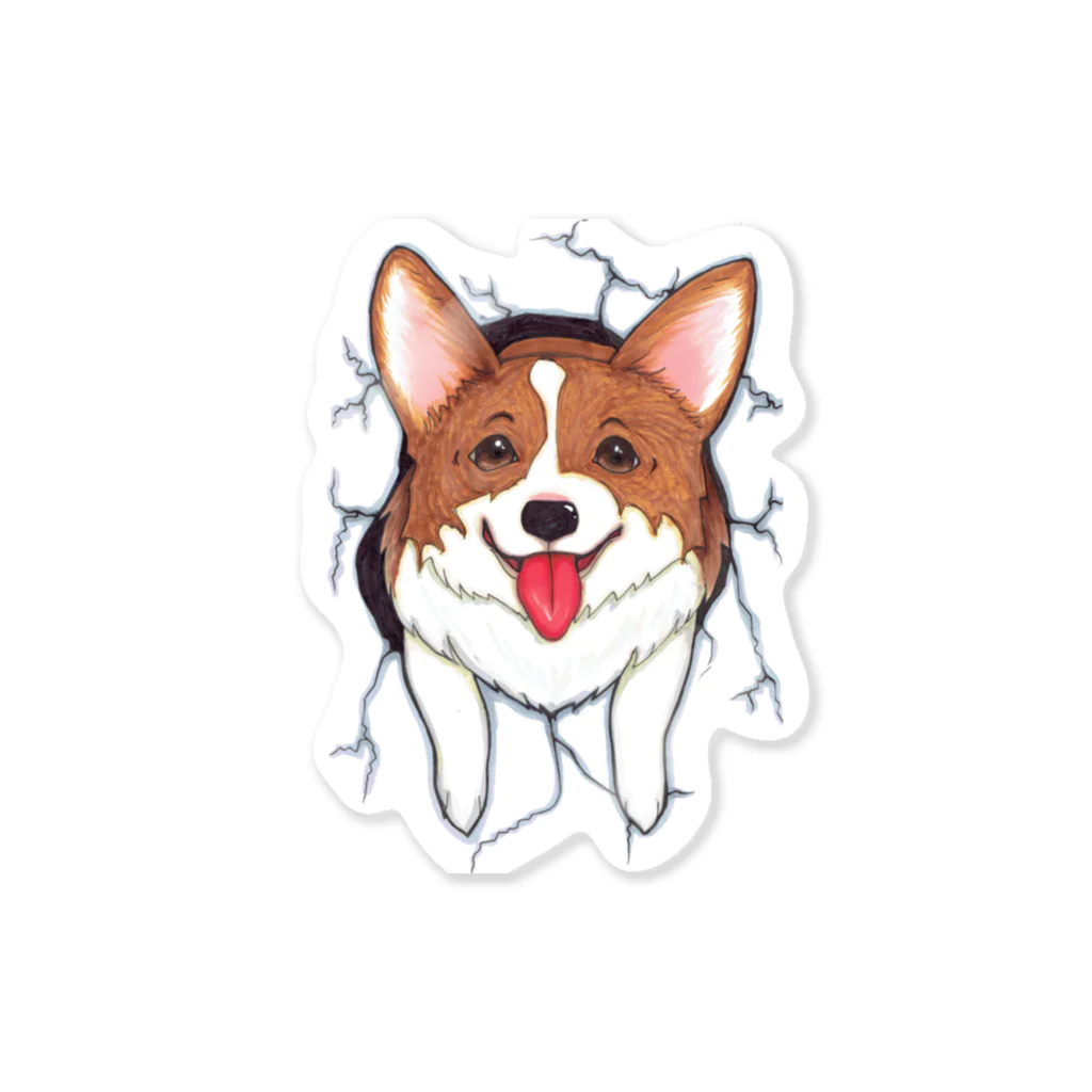 HANA’s NOSE CLIMBINGのCorgi_hana_T01 Sticker