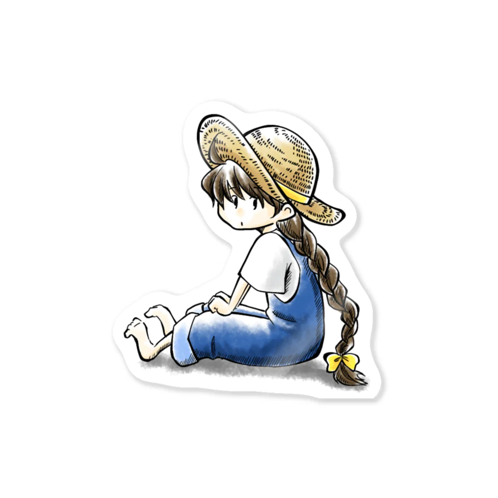 おかゆの夏の三つ編みちゃん Sticker