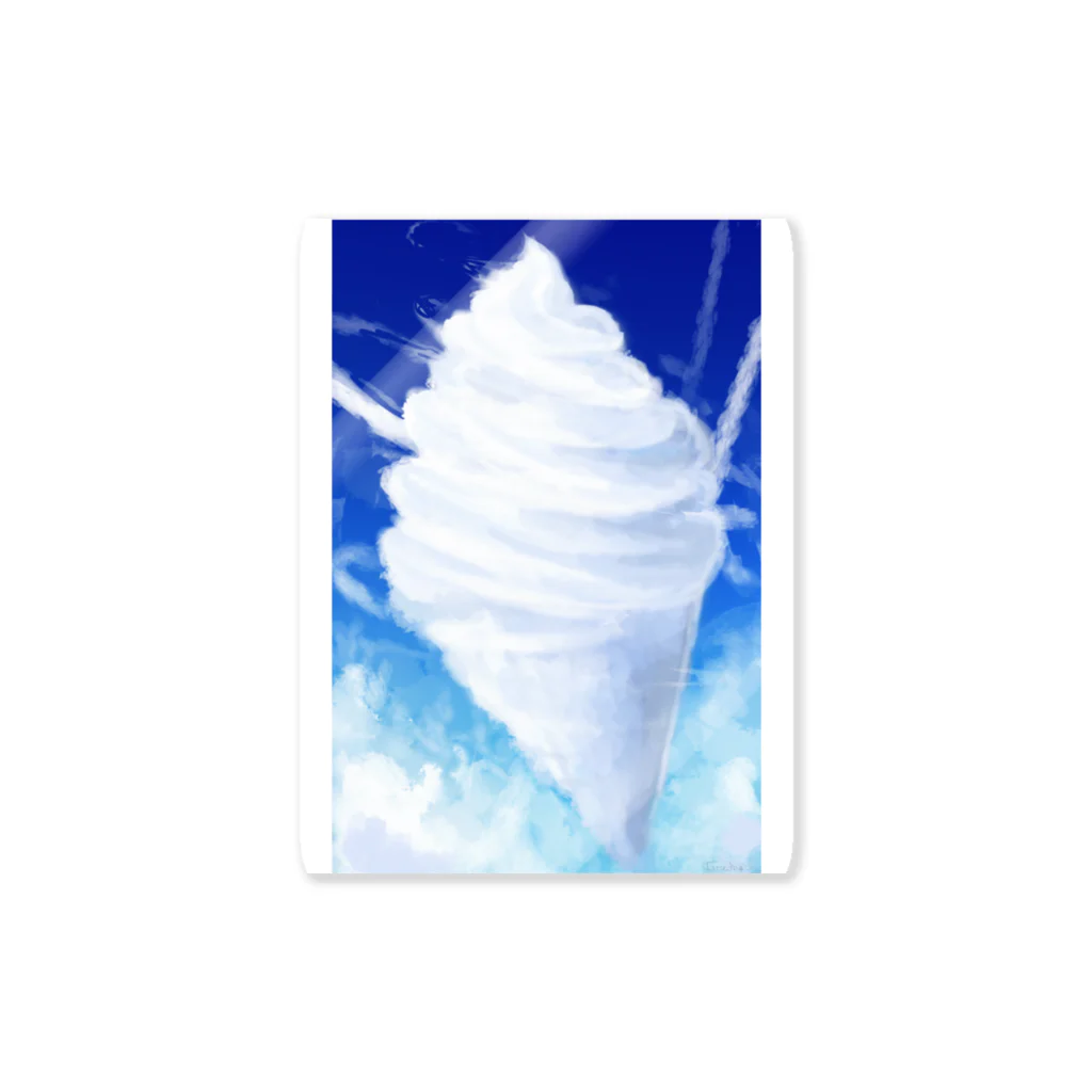 lattelatteのソフトクリームみたいな雲 Sticker