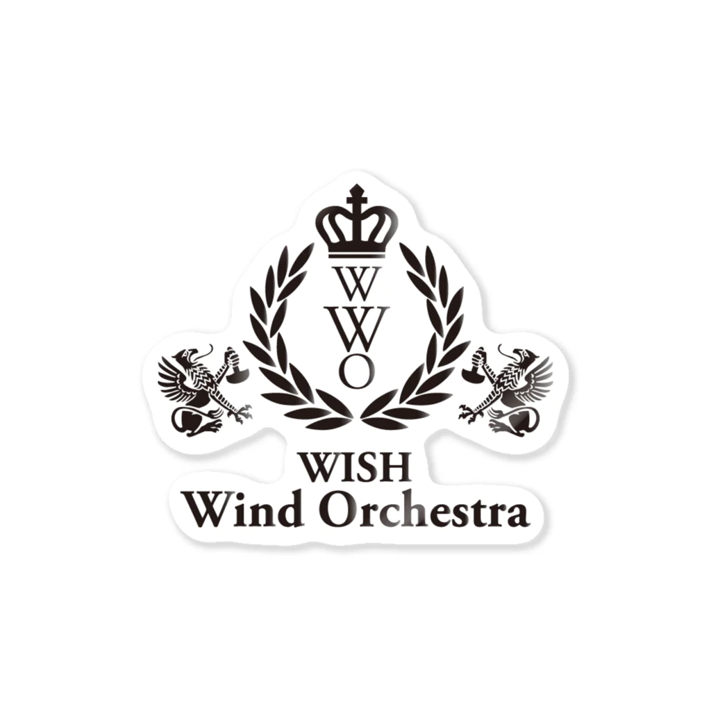 WISH Wind Orchestraのオリジナルロゴ_Black Sticker