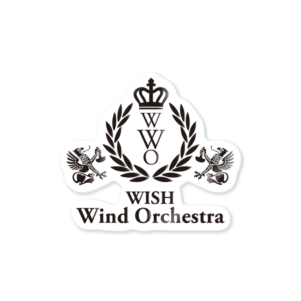 WISH Wind Orchestraのオリジナルロゴ_Black 스티커