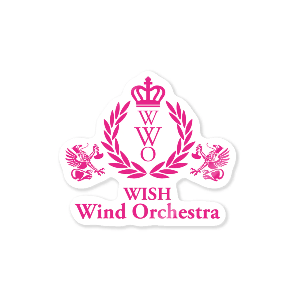 WISH Wind Orchestraのオリジナルロゴ_Pink ステッカー