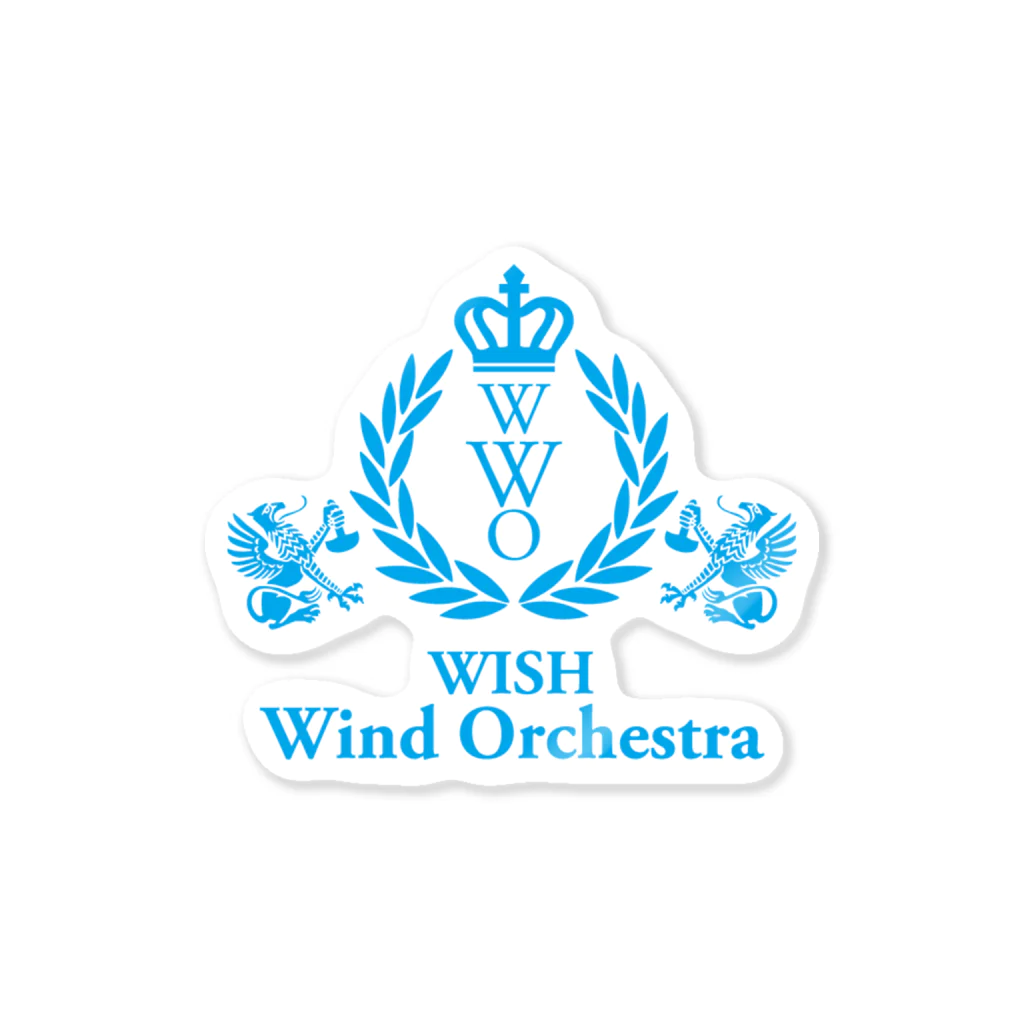 WISH Wind Orchestraのオリジナルロゴ_Blue ステッカー