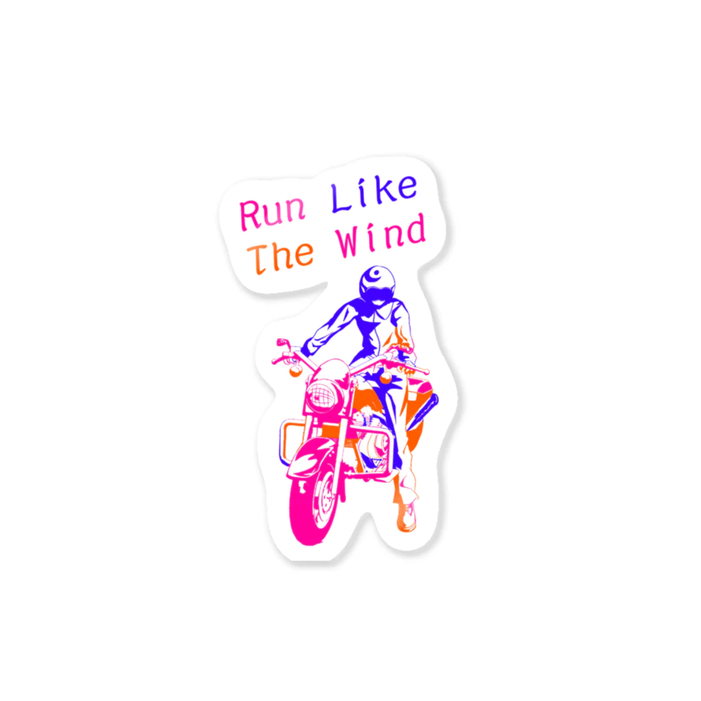 satomimitsukiのバイク ライダー ３（カラフル） Sticker