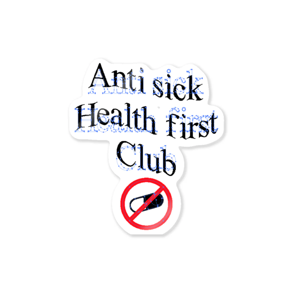 Otaku shopのAnti sick health first club  Sticker