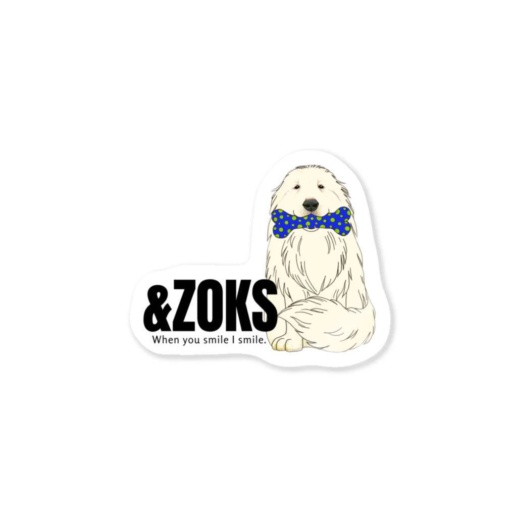 ZOOKISSの&ZOKS×グレートピレニーズ ステッカー