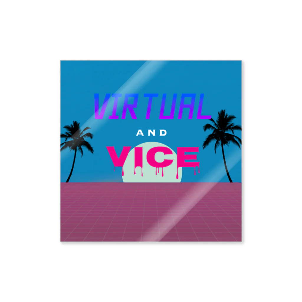 Virtual_and_Viceのpalm tree ステッカー