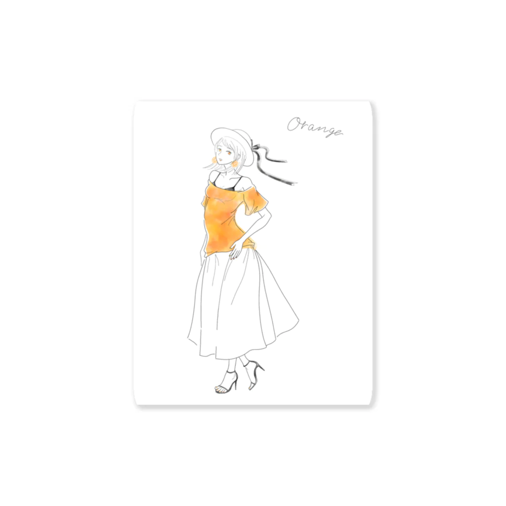 inori.のpalette: Orange(白背景) Sticker