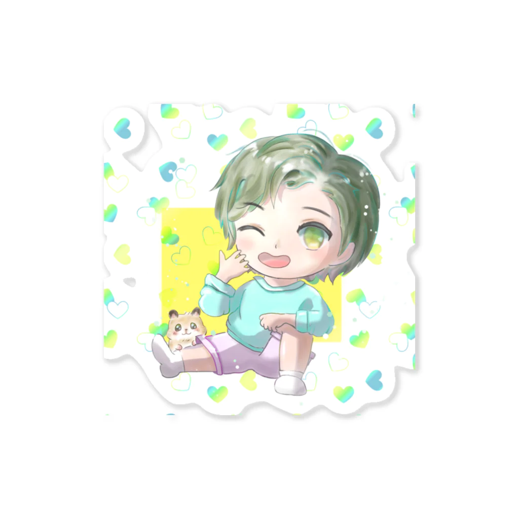 気まぐれTomotonニャンコ好き店のちび男の子 Sticker