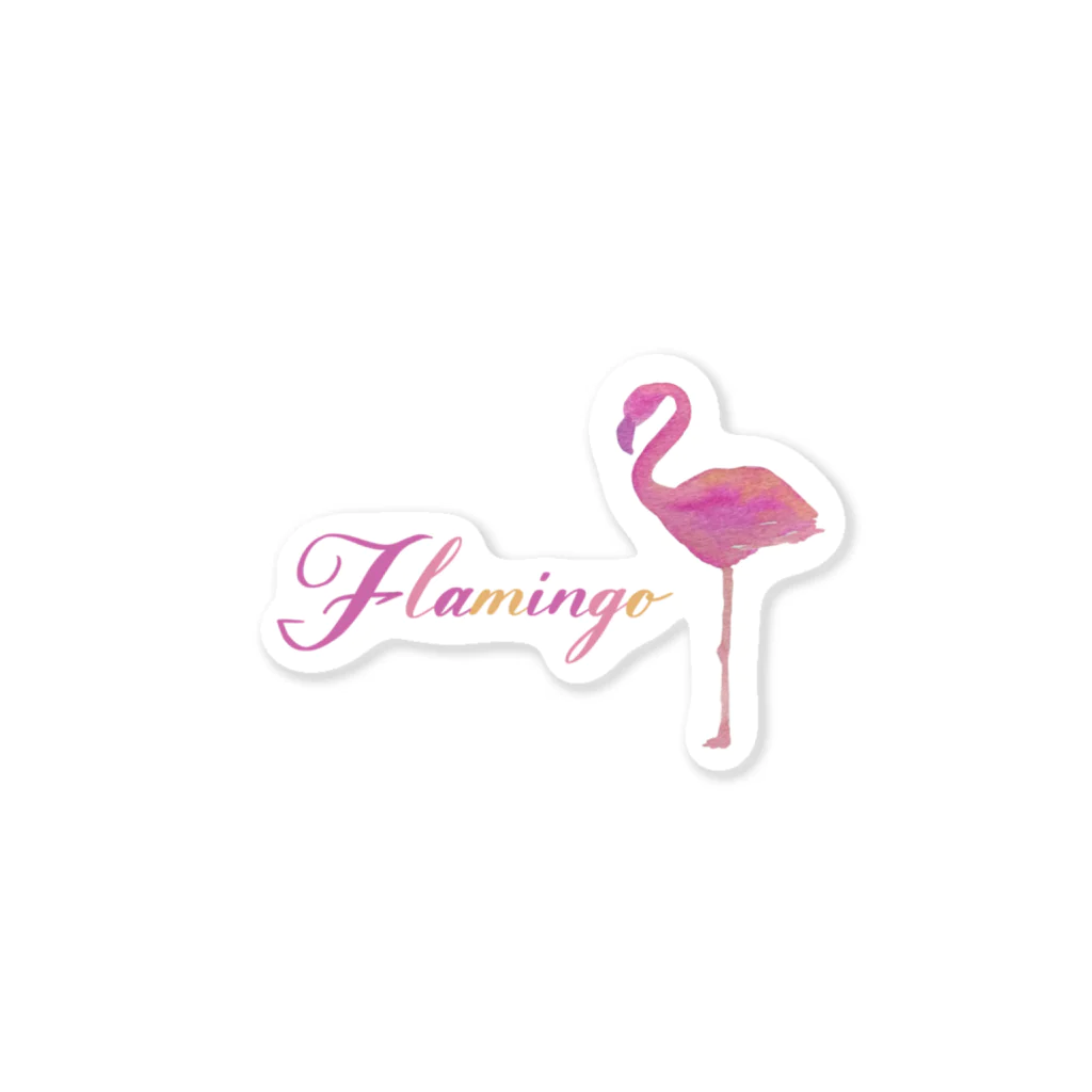 mojitoiro（もじといろ）のフラミンゴ  Flamingo ステッカー