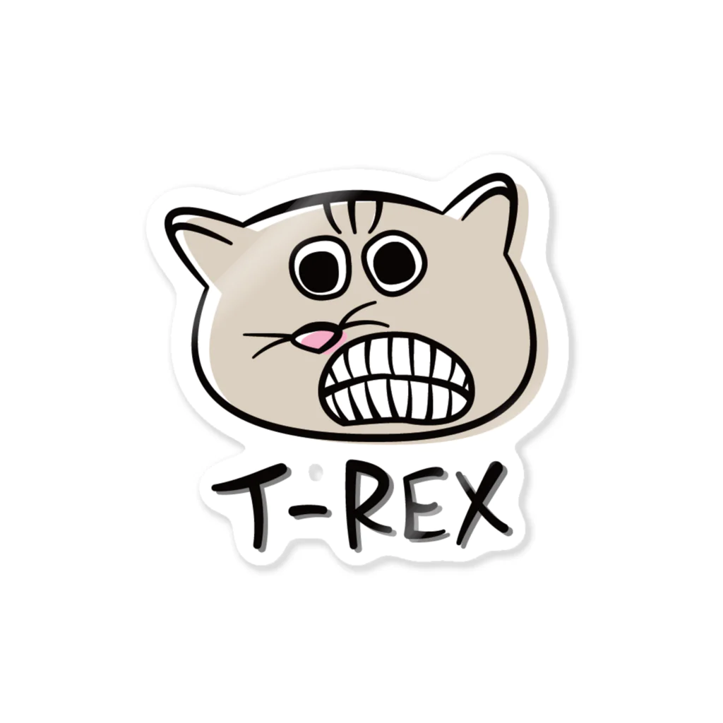 スーパーグッズコマツのT-REXねこちゃんのステッカー Sticker