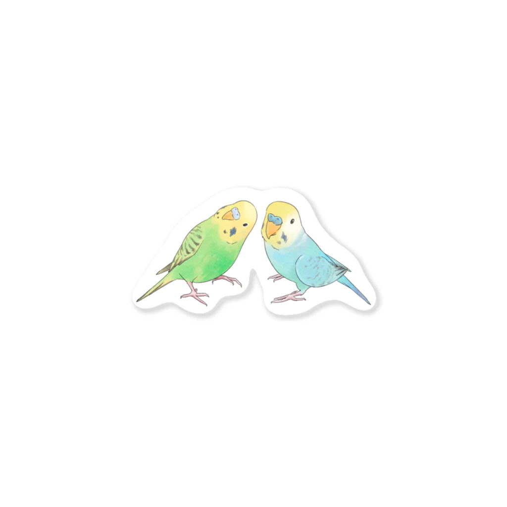 まめるりはことりのセキセイインコ　ちょこんとせきせいんこーず【まめるりはことり】 Sticker