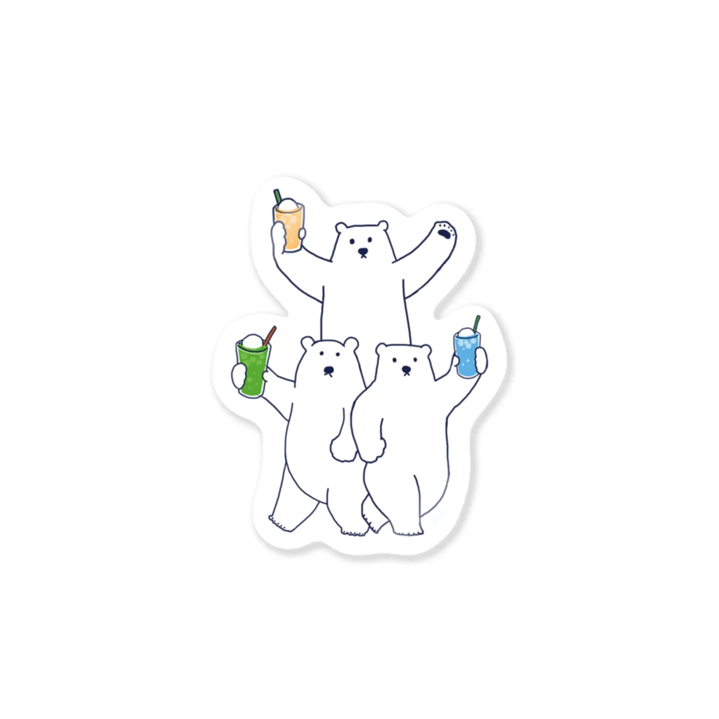 mogfeeのしろくま　フロート3兄弟 Sticker