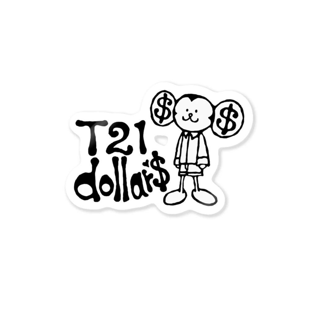 T21dollarsのさるモンキー／ロゴ Sticker