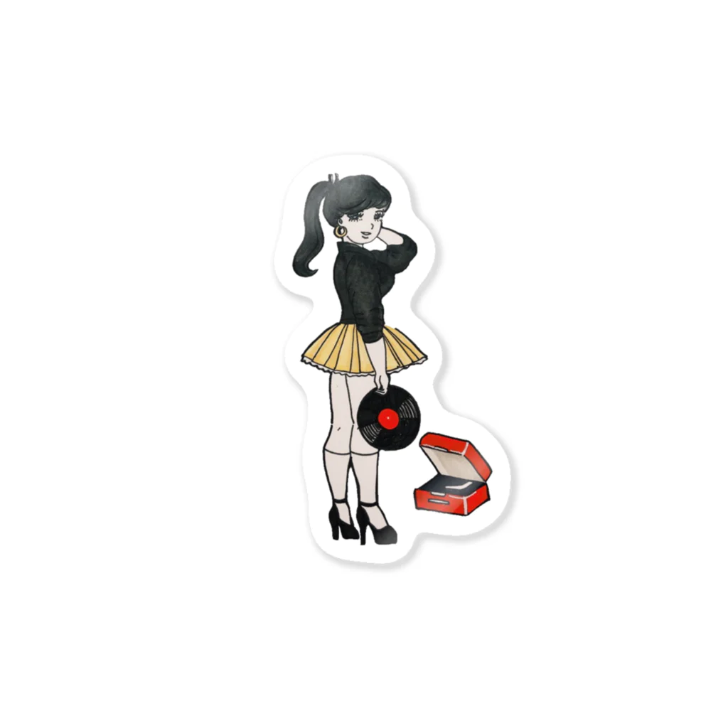 マリーのレコード女の子 Sticker