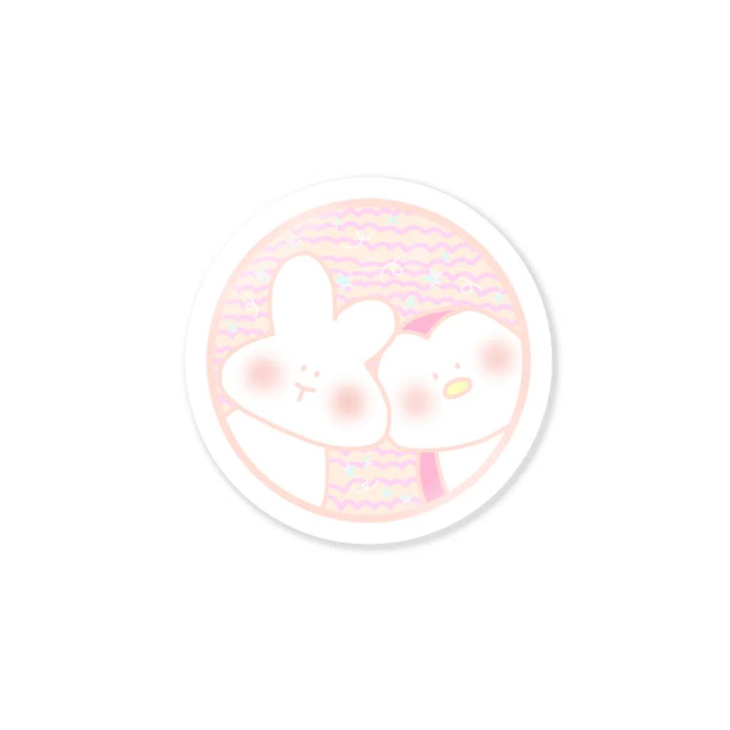 YukaHAMAMOTOのひょっこりうさちゃんとぺっちゃん Sticker