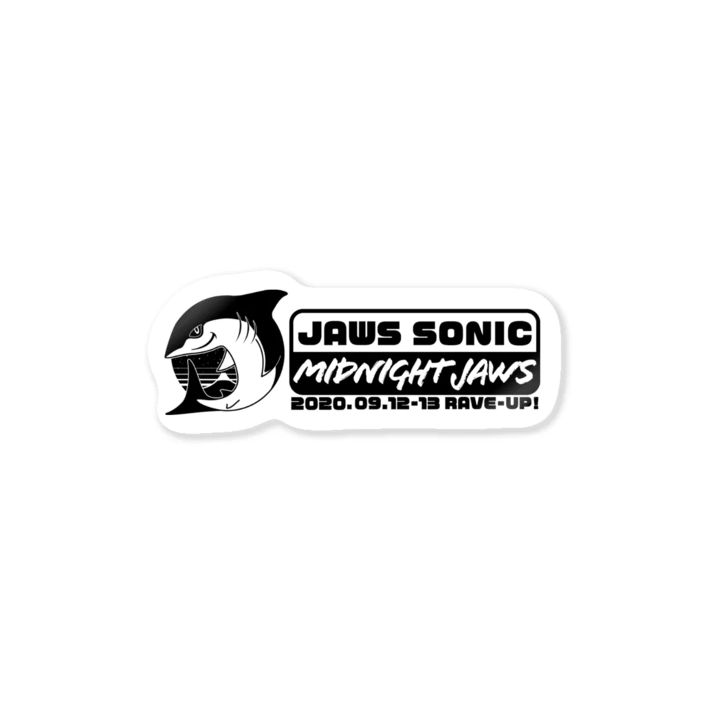 JAWS SONIC & MIDNIGHT JAWS 2020 グッズ販売のJAWS SONIC & MIDNIGHT JAWS 2020 白黒ロゴアイテム　 ステッカー