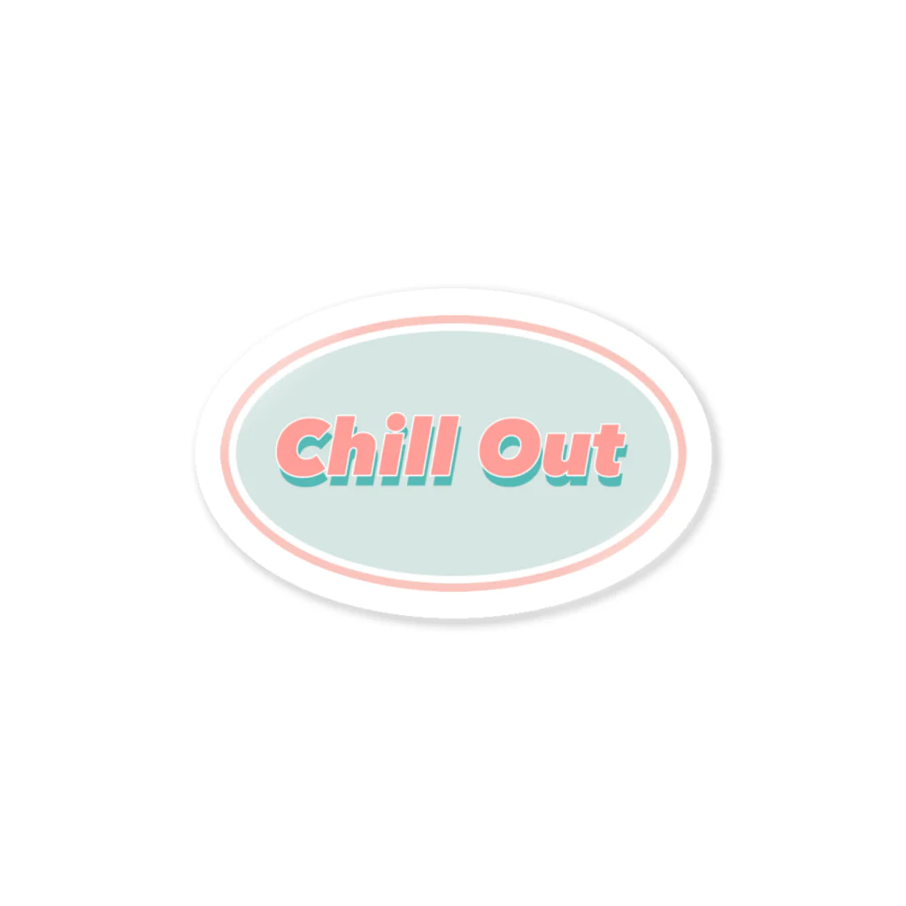 チルくいこうぜ。Chill Out Skateboarding.のチルってる？ ステッカー