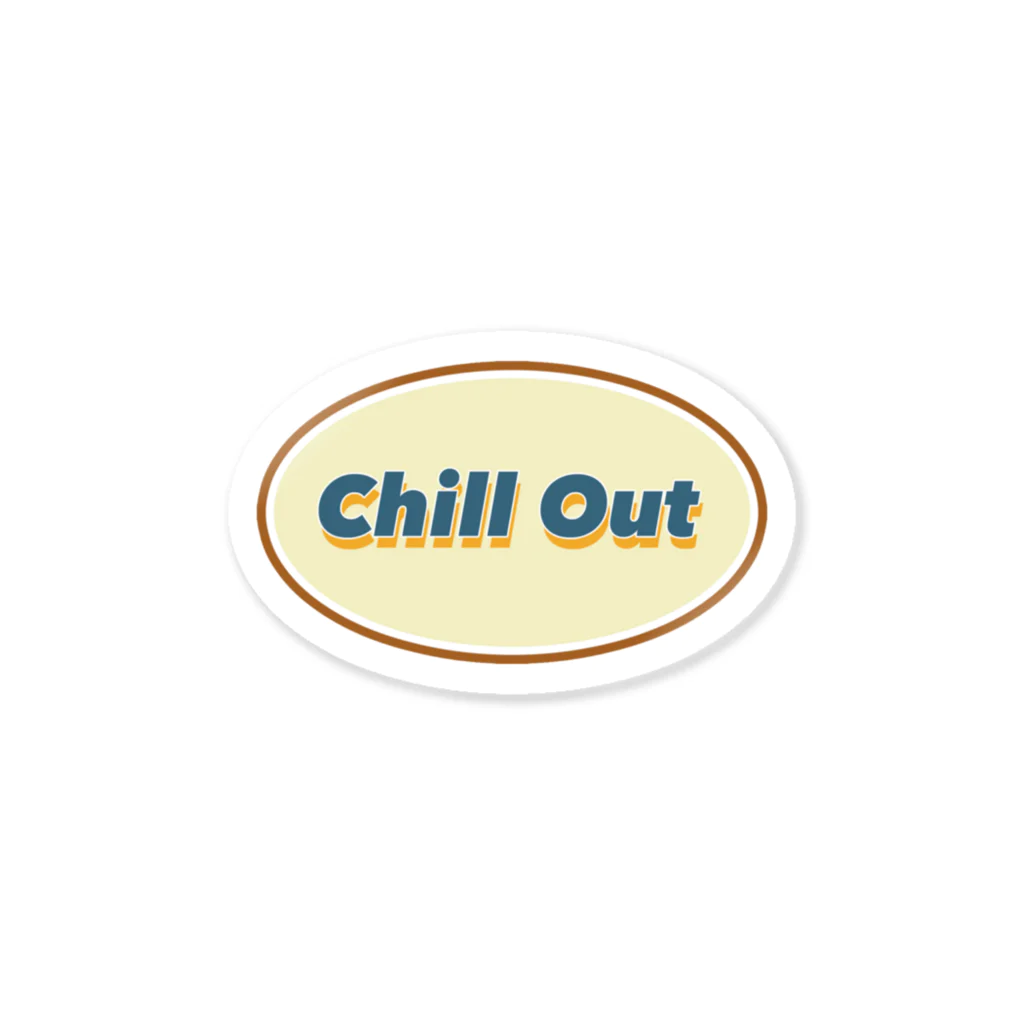 チルくいこうぜ。Chill Out Skateboarding.のチル・アウト ステッカー