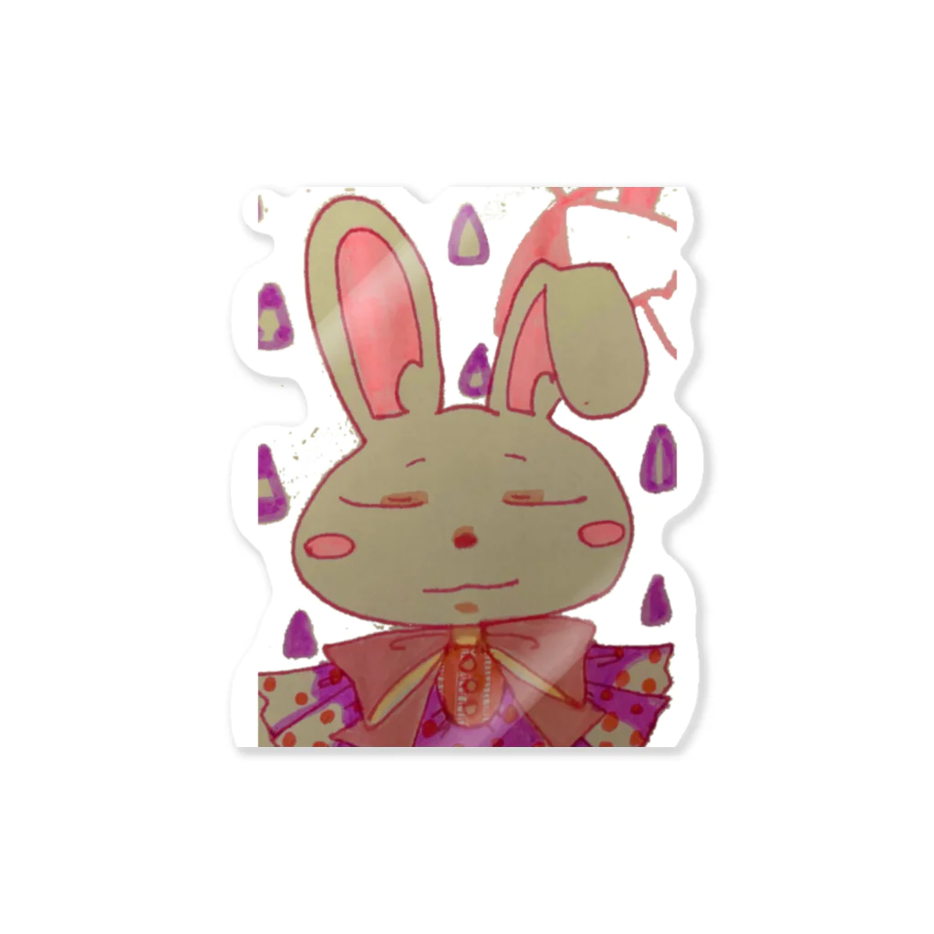 m(･∀･)の雨ウサギ Sticker