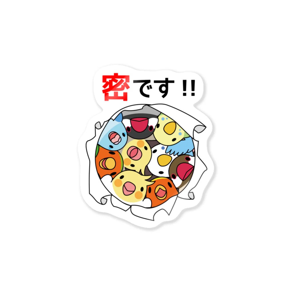 まめるりはことりの密です！鳥まみれ3密【まめるりはことり】 Sticker