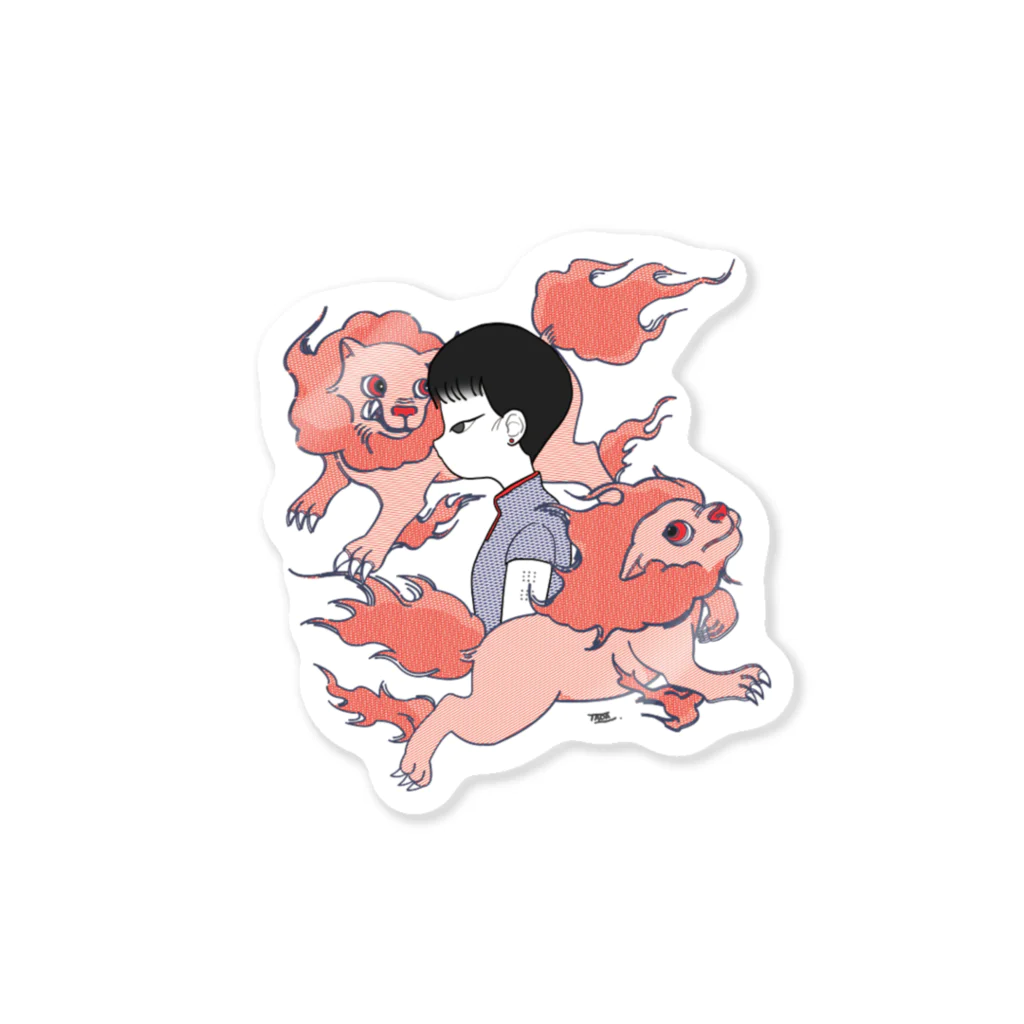 ta1213の獅子座の女ステッカー Sticker