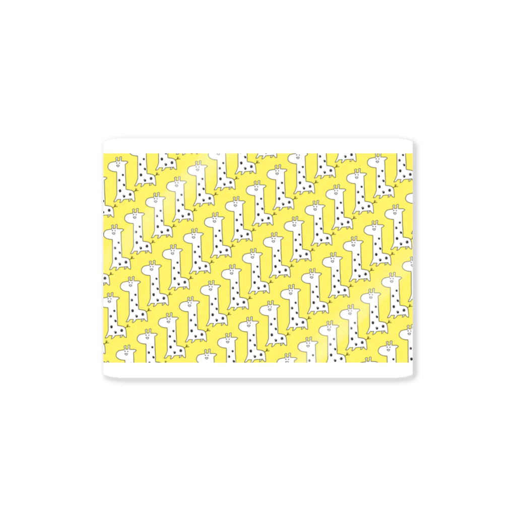 きりん屋さん@ラインスタンプ発売中のいっぱいきりんさん　黄色 Sticker