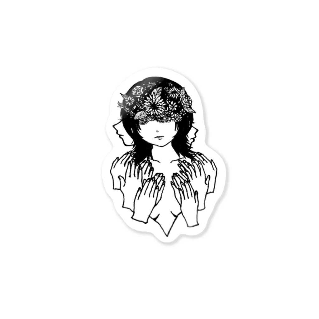 たにみと死の淵の千手観音ちゃん Sticker