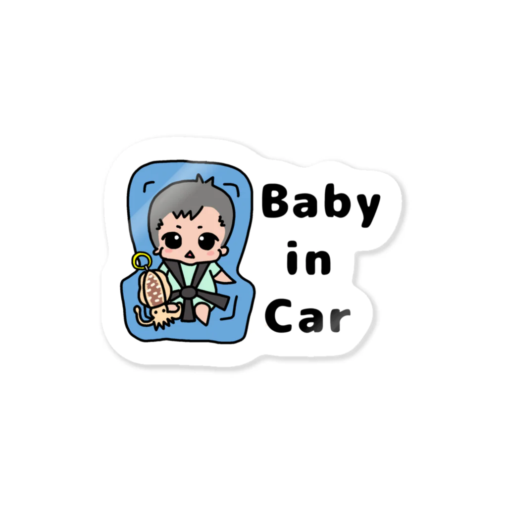 narookのこみみ君baby in car ステッカー