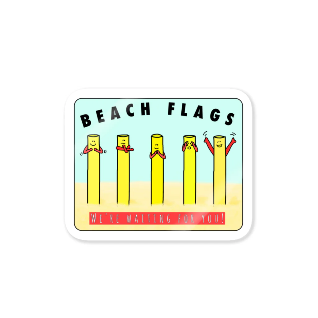 May's cafeのBEACH FLAGS Sticker