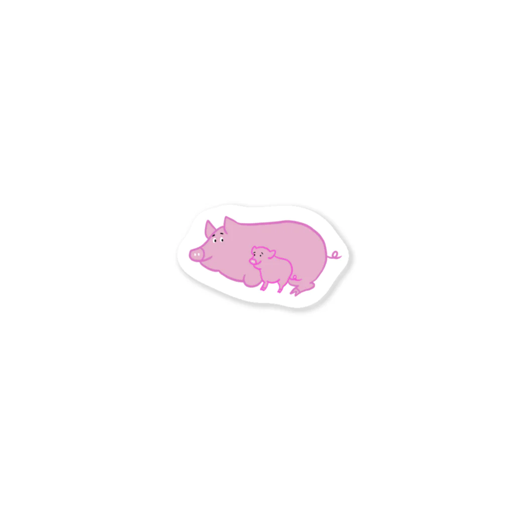 tocotocoのしあわせ親子ブタ🐽 Sticker