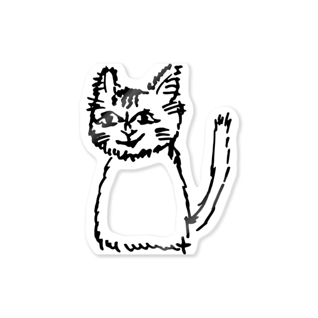 ⑧たけしの妻が描いた写実的な猫 Sticker