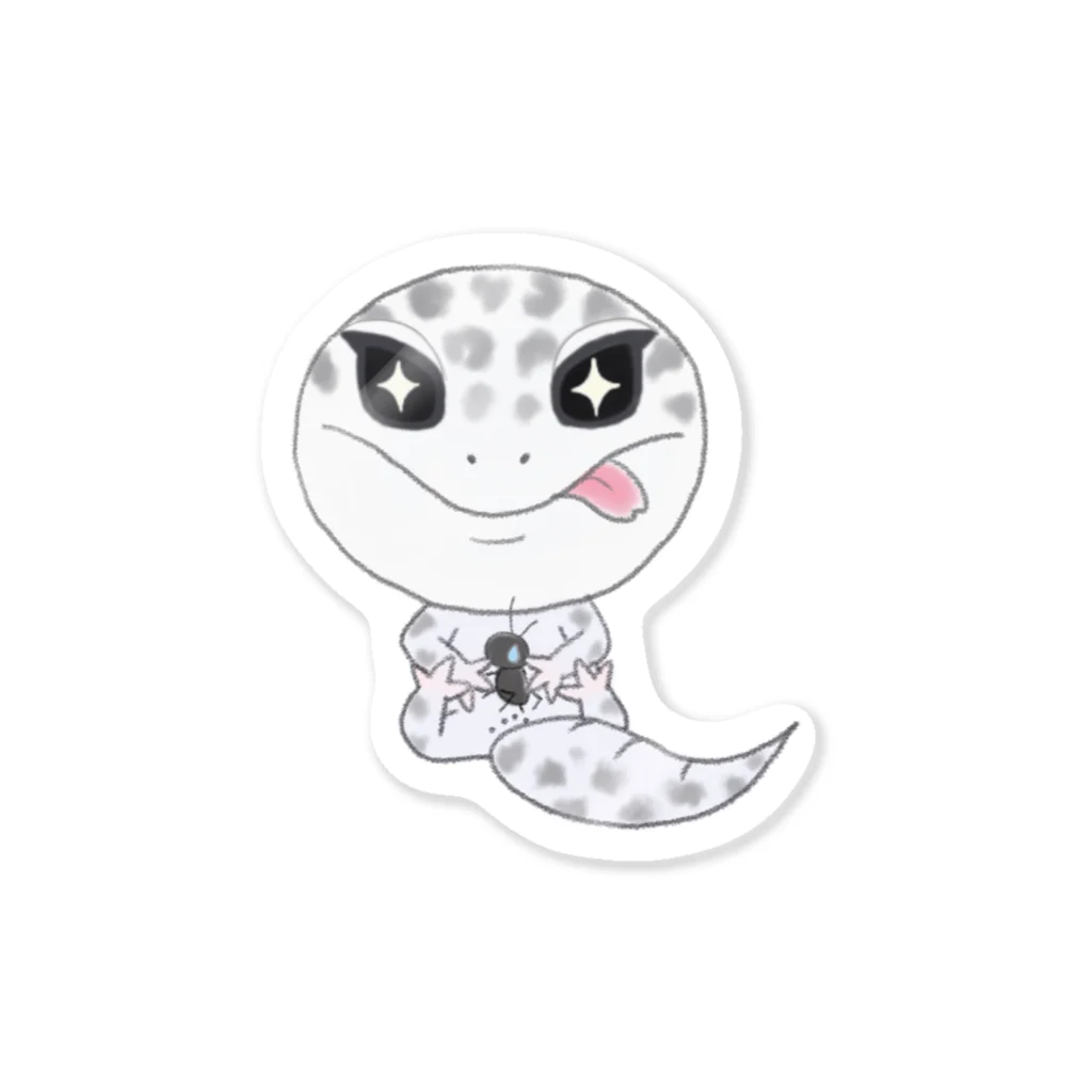 Zipply × Hachucliのおすわりレオパ(ごましおくん) Sticker