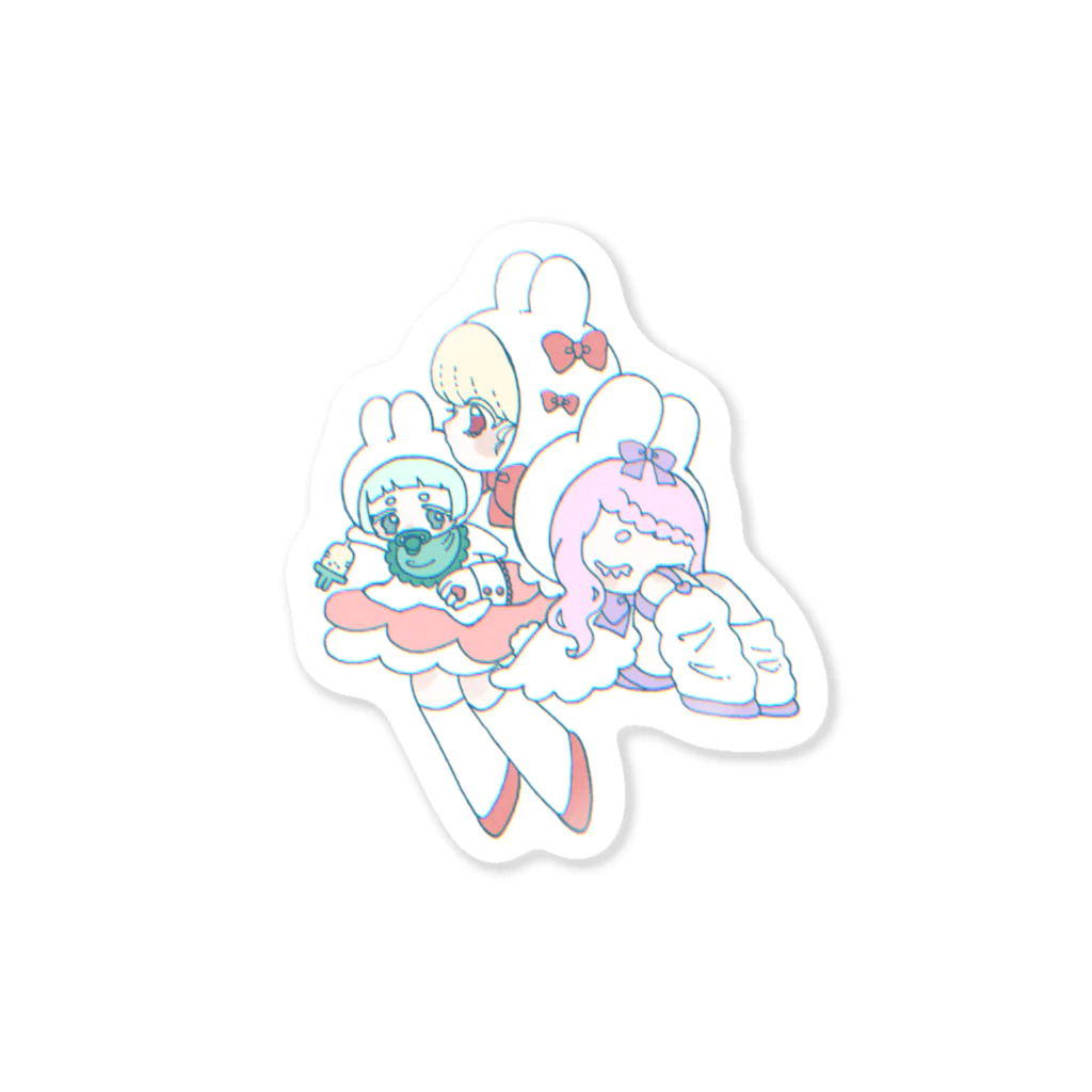 さくらんぼ缶のうさぎさん姉妹 Sticker