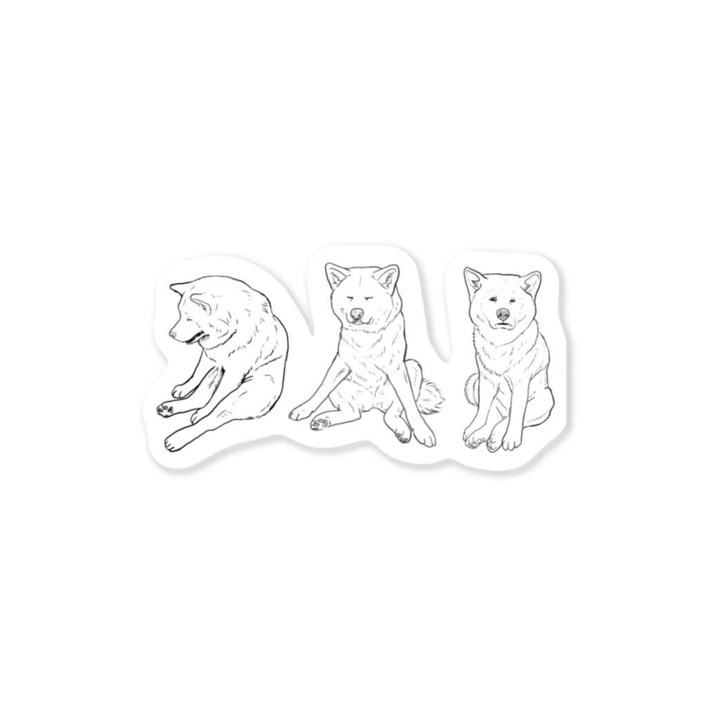 春風工房のトリプル小梅は秋田犬 Sticker