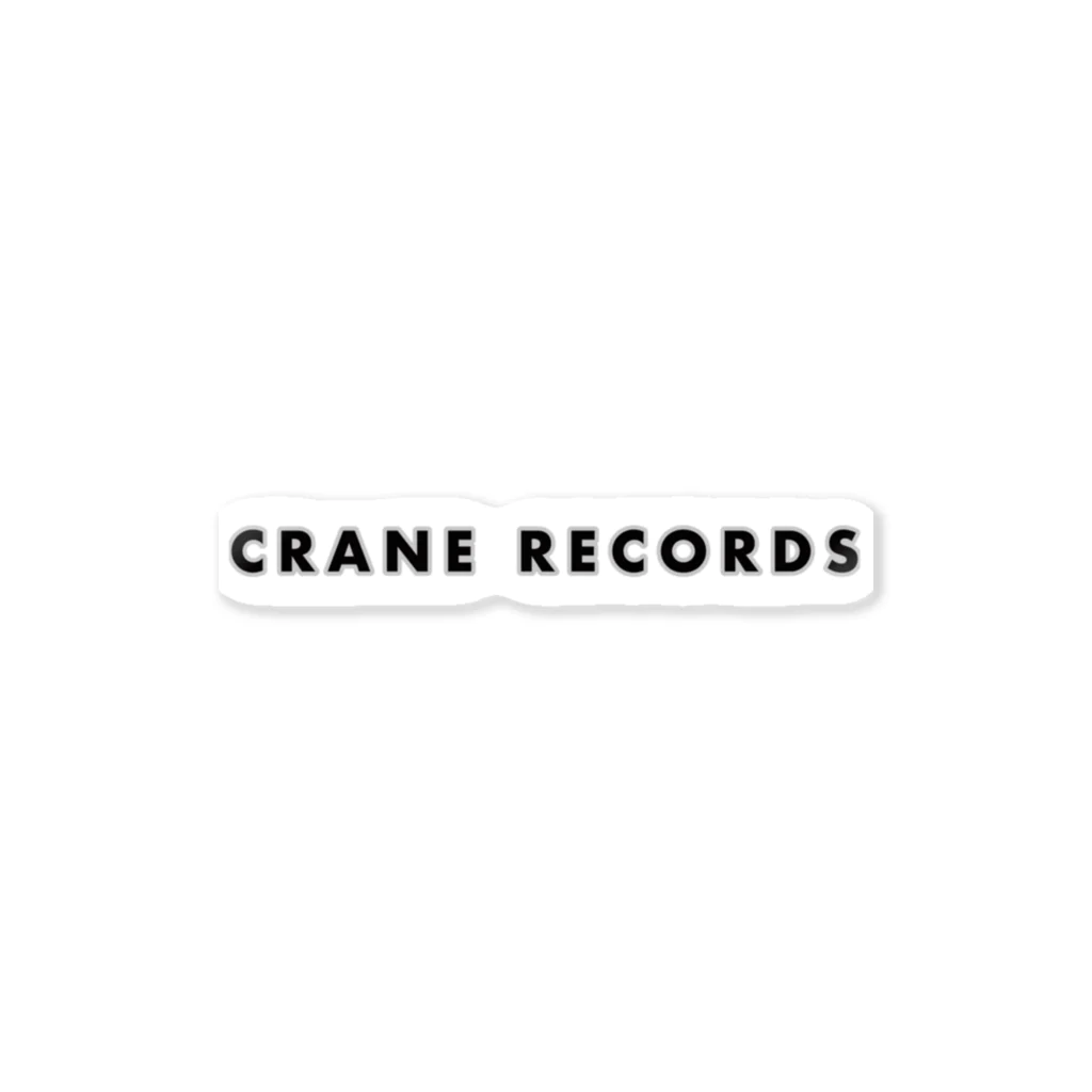 KaneiのCRANE RECORDS ふちどりグレー ステッカー