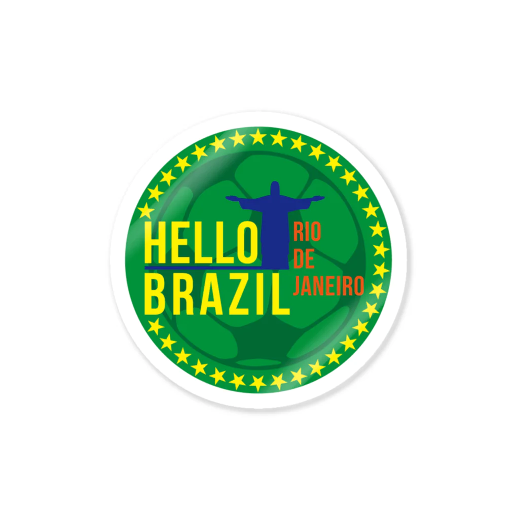 HSMT design@NO SK8iNGのHELLO BRAZIL ステッカー