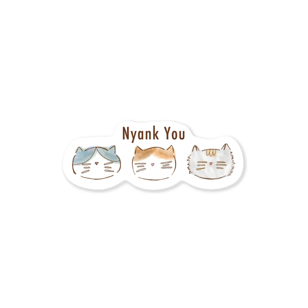 NEKO no TEのNyank You ステッカー ステッカー