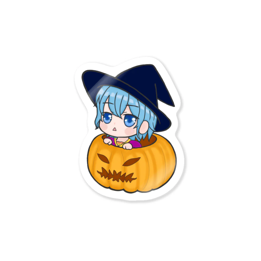 まどりーかのハロウィンステッカー水色 Sticker