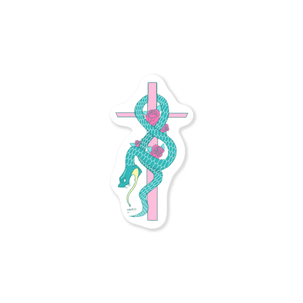 𝙽𝚘 𝚁𝚘𝚜𝚎 𝚆𝚒𝚝𝚑𝚘𝚞𝚝 𝙰 𝚃𝚑𝚘𝚛𝚗.のcrossnake Sticker