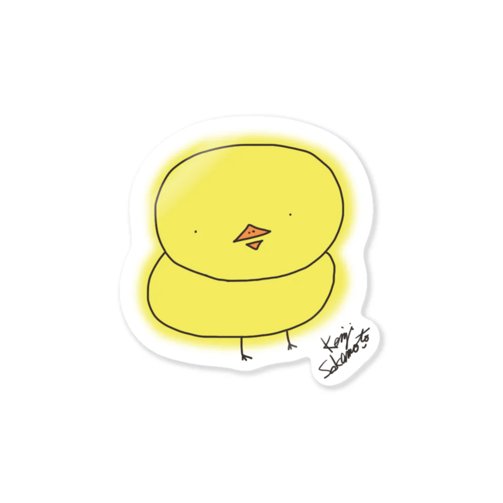 キャラクターショップ　by　サカモトケンジの発光するひよこちゃんステッカー Sticker