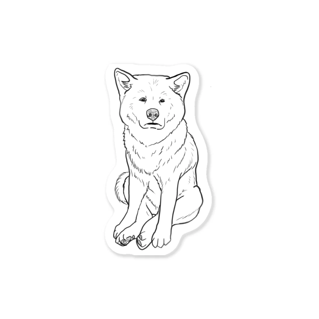 春風工房のZAZEN白秋田犬 Sticker