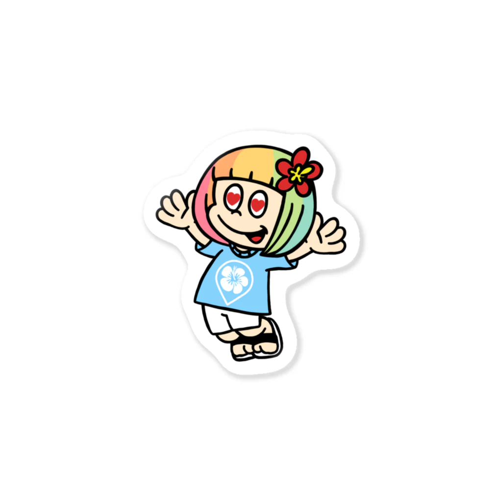 ハワイが大好きな女の子『HENOHENO MAPPY』のズッキューン！！(ハワイを愛するあなたへ) Sticker