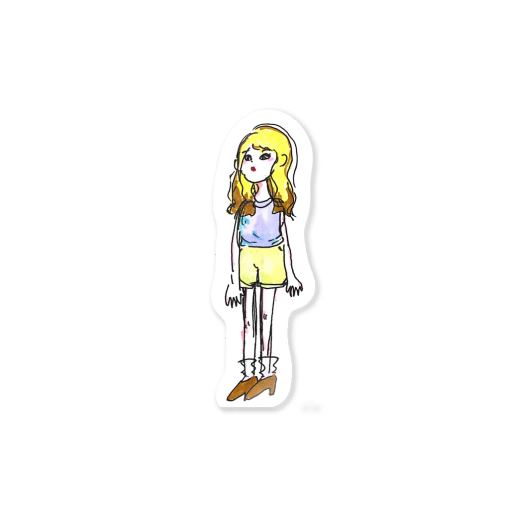 ギャルに憧れギャルを描きたいあちゃん。の金髪がーる Sticker