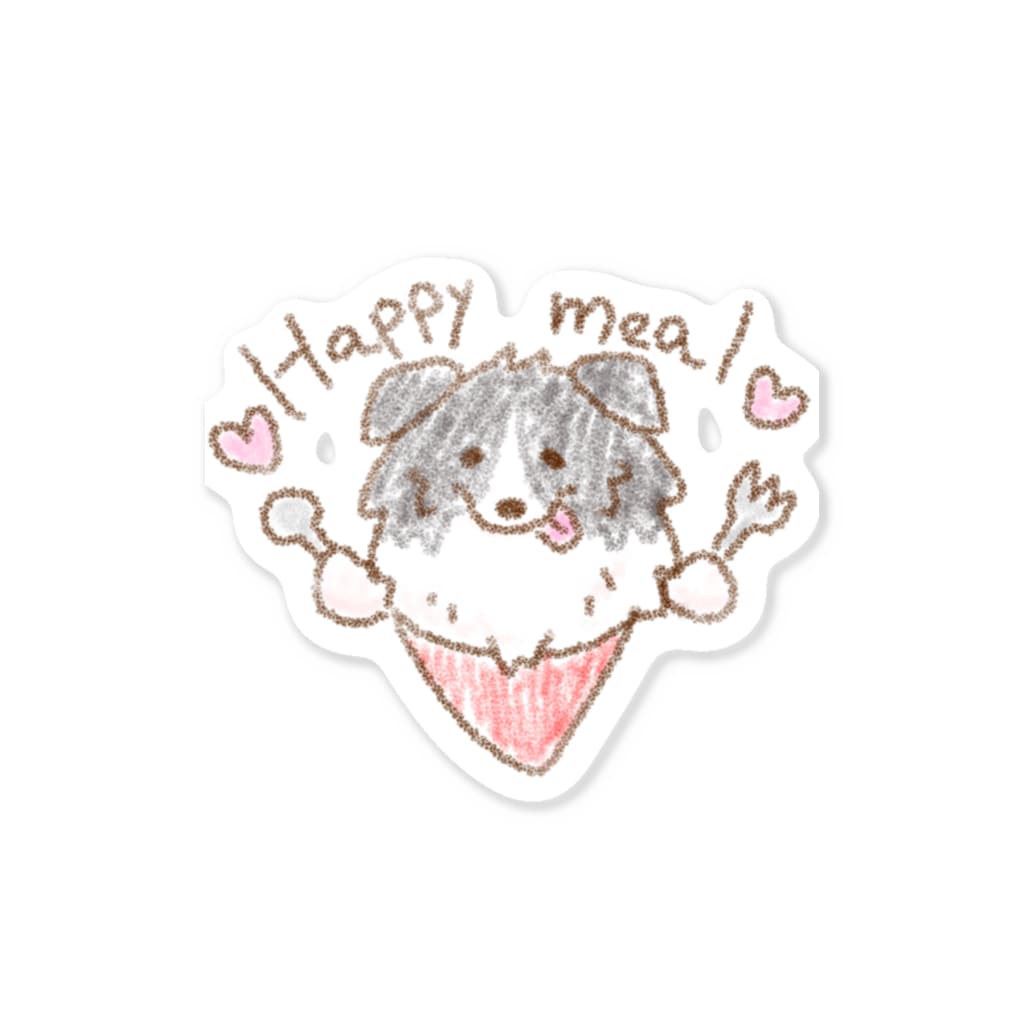pet goodsのうまうまシェルティ(バイブラック) Sticker